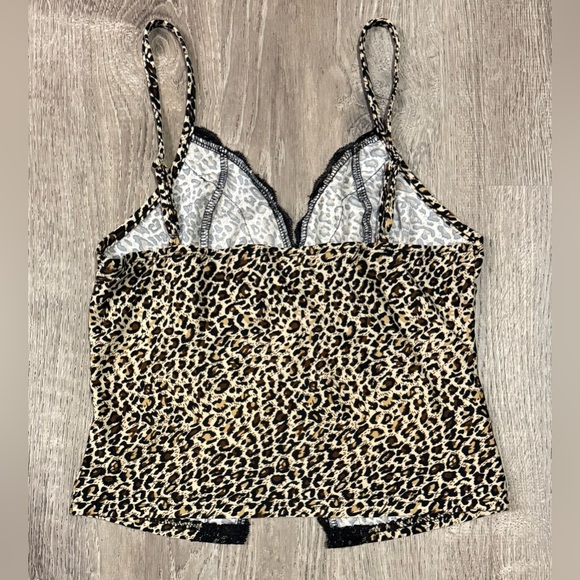 Zara Leopard Print Lace Trim Cami | Size Small | Y2K Night Out Top - Picture 3 of 3